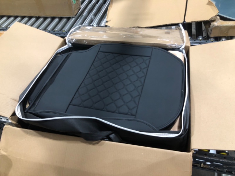 Photo 1 of Car Seat Covers Full Set,Universal Fit for Most Cars,SUV,Sedans and Pick-up Trucks,Automotive Vehicle Faux Leather Cushion Covers for 5 Passenger Cars(Full Set,Black) Full Set Black