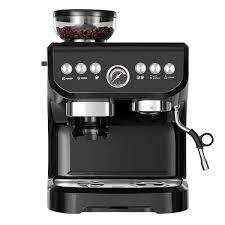 Photo 1 of 10 Cup Black Drip Espresso Machine Coffee Maker with Build in grinder, Automatic off, Milk Froth
