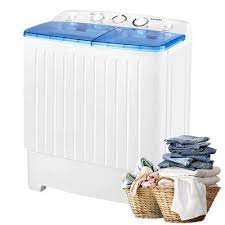 Photo 1 of 1.73 cu ft. Portable Top Load Washer and Spinner Combo in White Mini Twin Tub Washer with 17.6 lbs. Large Capacity
