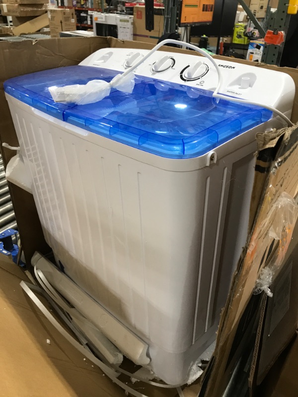 Photo 2 of 1.73 cu ft. Portable Top Load Washer and Spinner Combo in White Mini Twin Tub Washer with 17.6 lbs. Large Capacity
