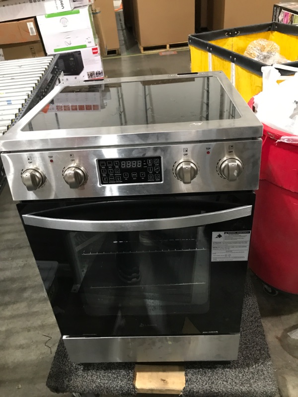 Photo 2 of 24 in. 4 Element Freestanding Single Oven Electric Range in Stainless Steel with Air Fry, Rotisserie and True Convection
