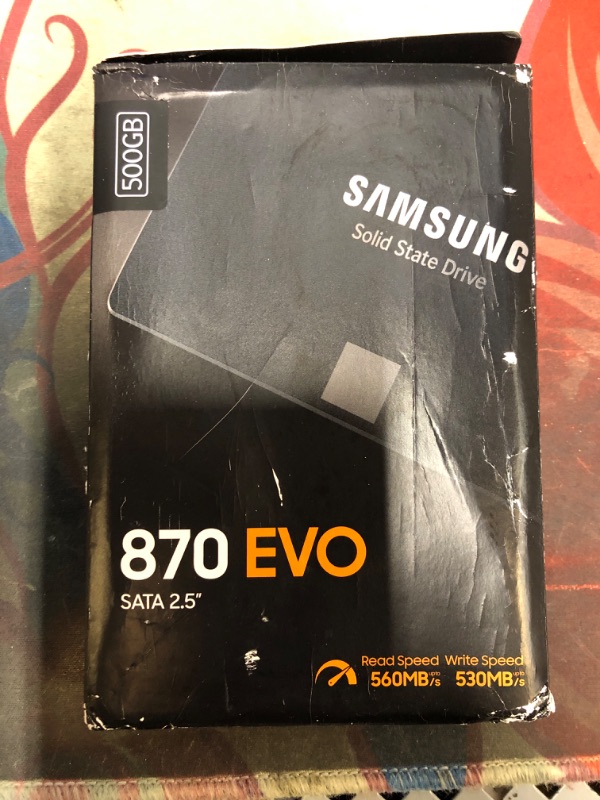 Photo 2 of samsung 870 evo 500gb sata 2.5" internal solid state drive (ssd) (mz-77e500)