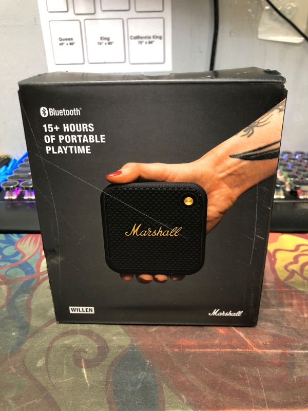 Photo 2 of Marshall Willen Portable Bluetooth Speaker - Black & Brass