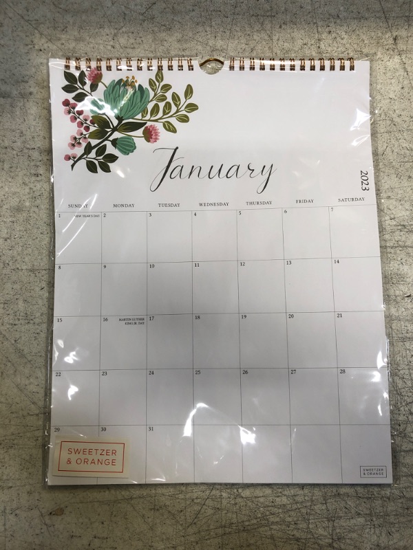 Photo 2 of S&O Twelve Flowers Wall Calendar from Jan 2023-Jun 2024 - Tear-Off Monthly Calendar for Home - 18 Month Academic Wall Calendar 2023-2024 - Hanging Calendar to Track Anniversaries & Appointments - 10.5x13.5”in