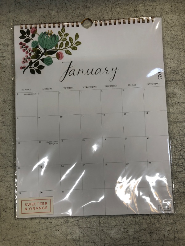 Photo 2 of S&O Twelve Flowers Wall Calendar from Jan 2023-Jun 2024 - Tear-Off Monthly Calendar for Home - 18 Month Academic Wall Calendar 2023-2024 - Hanging Calendar to Track Anniversaries & Appointments - 10.5x13.5”in