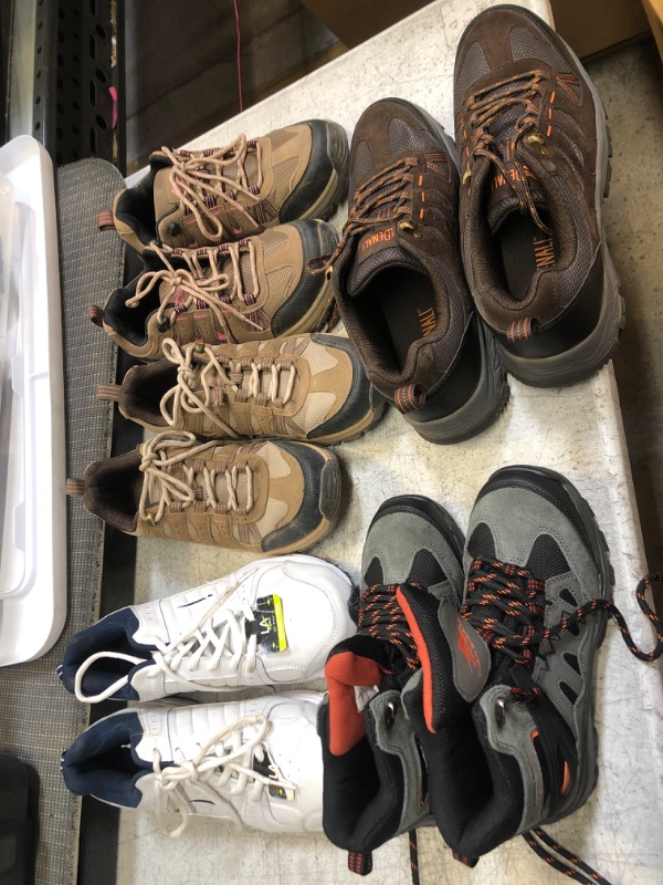 Photo 1 of 5PC LOT, 5 PAIR OF SHOES, VARIOUS SIZES, ALL USED 