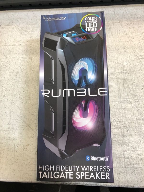 Photo 1 of Cobaltx Rumble High Fidelity LED Light Wireless Tailgate Speaker
