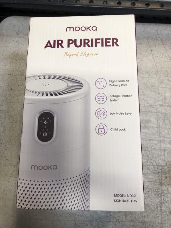 Photo 3 of MOOKA Air Purifiers for Home Large Room up to 860ft², H13 True HEPA Air Filter Cleaner, Odor Eliminator, Remove Allergies Smoke Dust Pollen Pet Dander, Night Light(Available for California)