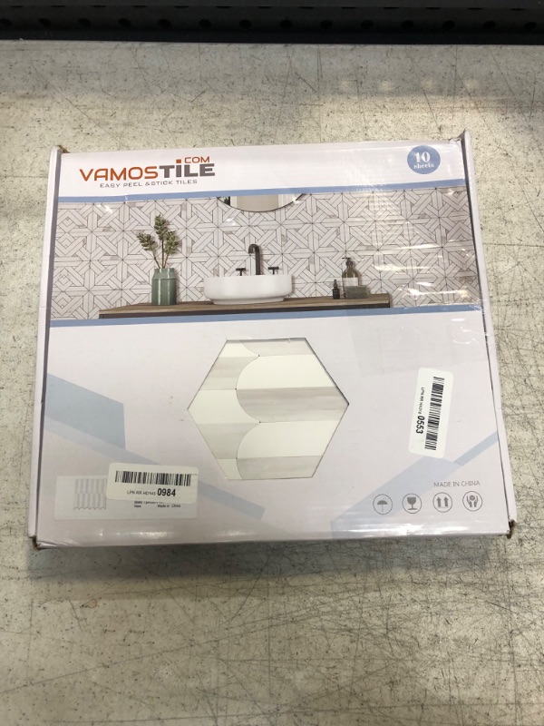 Photo 2 of Vamos Tile Peel and Stick Backsplash Seamless Tile,Stick on Backsplash for Kitchen and Bathroom,Dolomite Gray and White PVC Self Adhesive Mosaic Tiles (10 Sheets) 10 Dolomite Gray +Pure White