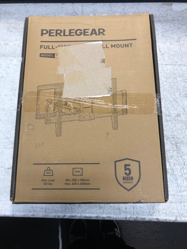 Photo 3 of Perlegear UL Listed Full Motion TV Wall Mount for 42-85 inch TVs up to 132 lbs, TV Mount with Dual Articulating Arms, Tool-Free Tilt, Swivel, Extension, Leveling, Max VESA 600x400mm, 16" Studs, PGLF8