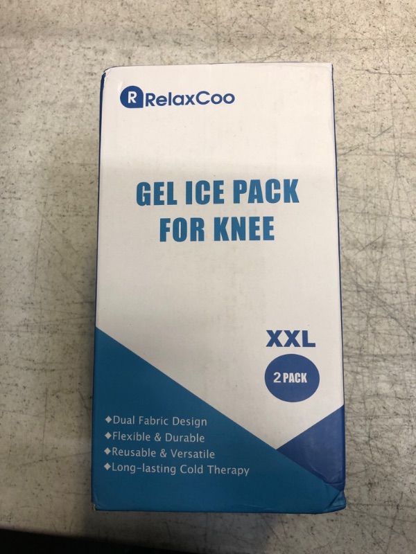 Photo 3 of RelaxCoo XXL Knee Ice Pack Wrap Around Entire Knee After Surgery, Reusable Gel Ice Pack for Knee Injuries, Large Ice Pack for Pain Relief, Swelling, Knee Surgery, Sports Injuries, 2 Pack Blue BLUE 2PACK