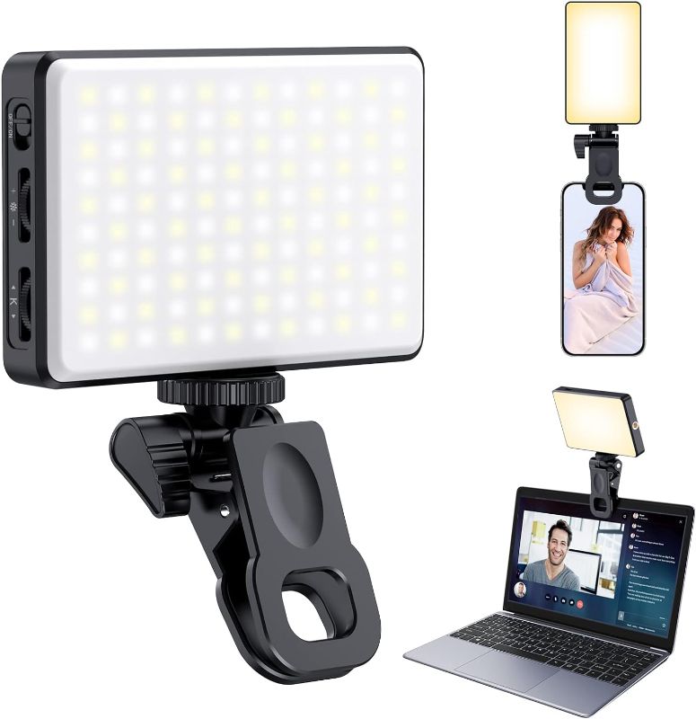Photo 1 of Meixitoy 120 LED Phone Light, Selfie Light, 5000Mah Rechargeable Clip Video Light, Adjusted 3 Light Modes, for Phone, Camera, Laptop, iPad, Light for Phone for Selfie, Video Conference, TikTok, Vlog
