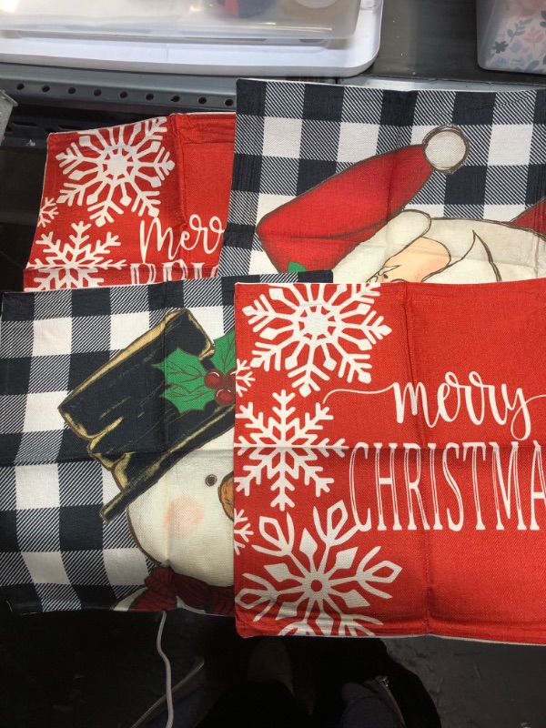 Photo 1 of 4 Pack Christmas Pillow Cases 17x17"