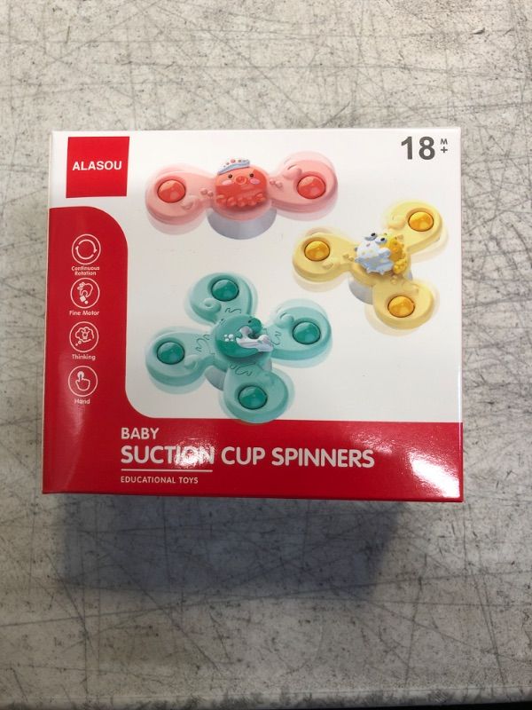 Photo 1 of 3PCS ALASOU Suction Cup Spinner Toys for 1 2 Year Old Boy&Girl|Toddler Toys Age 1-2|1 2 Year Old Boy Birthday Gift for Infant|Sensory Baby Bath Toys for Toddlers 1-3 Ocean