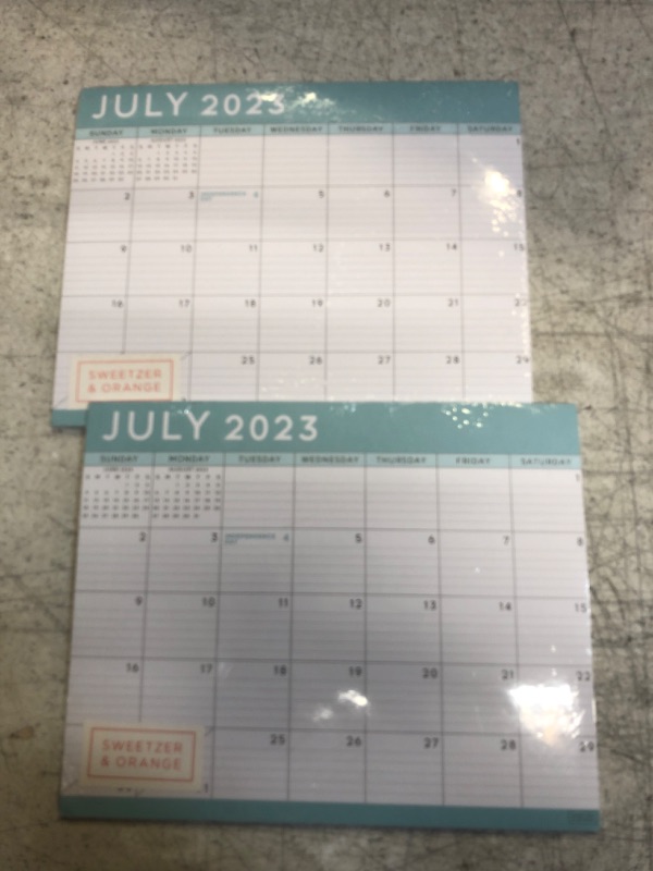 Photo 2 of ( PACK OF 2 ) S&O Teal Magnetic 2023 Fridge Calendar from July 2023-Dec 2024 - Tear-Off Refrigerator Calendar to Track Events & Appointments - 18 Month Magnetic Calendar for Fridge for Easy Planning-8"x10" in.