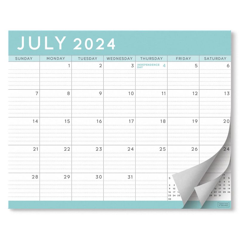 Photo 1 of ( PACK OF 2 ) S&O Teal Magnetic 2023 Fridge Calendar from July 2023-Dec 2024 - Tear-Off Refrigerator Calendar to Track Events & Appointments - 18 Month Magnetic Calendar for Fridge for Easy Planning-8"x10" in.