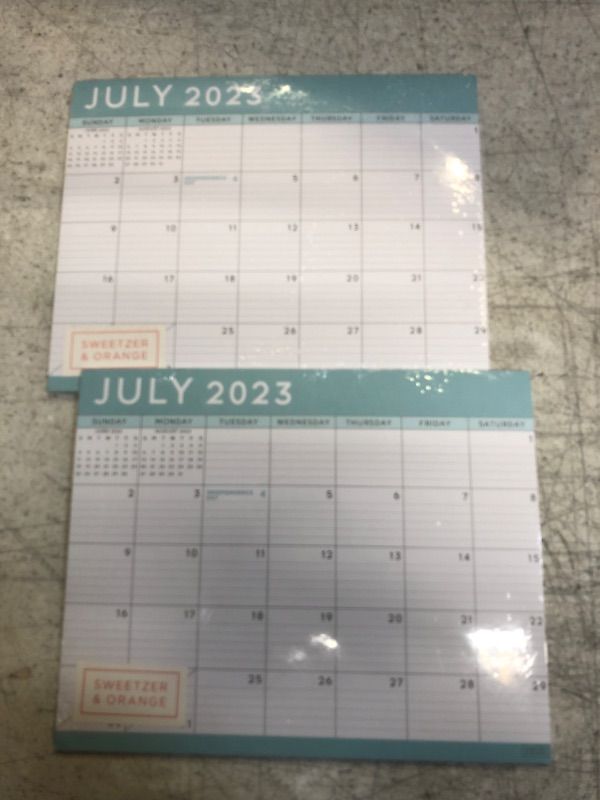 Photo 2 of ( PACK OF 2 ) S&O Teal Magnetic 2023 Fridge Calendar from July 2023-Dec 2024 - Tear-Off Refrigerator Calendar to Track Events & Appointments - 18 Month Magnetic Calendar for Fridge for Easy Planning-8"x10" in.