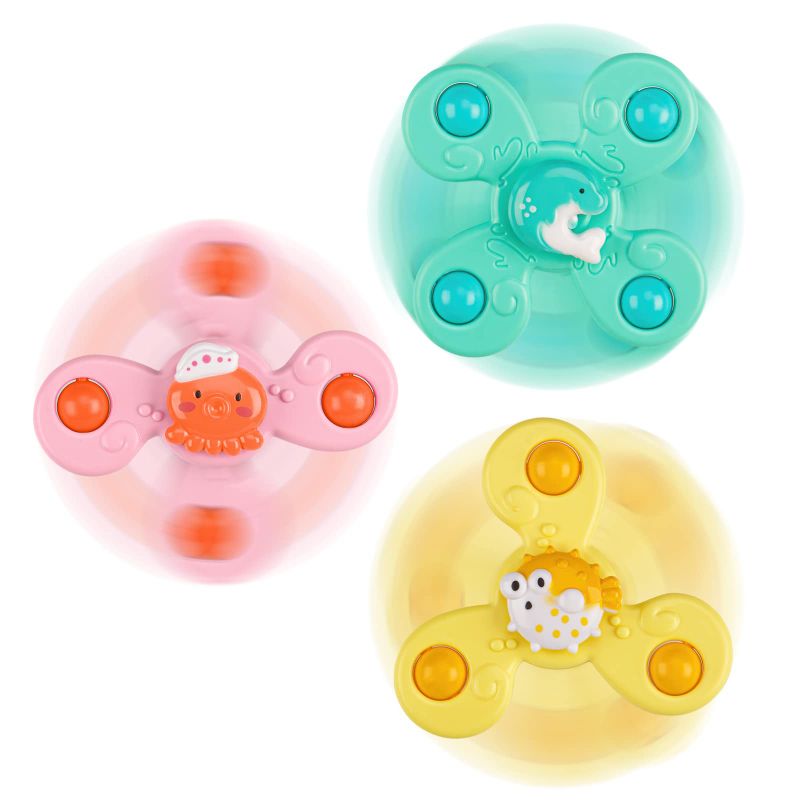 Photo 1 of 3PCS ALASOU Suction Cup Spinner Toys for 1 2 Year Old Boy&Girl|Toddler Toys Age 1-2|1 2 Year Old Boy Birthday Gift for Infant|Sensory Baby Bath Toys for Toddlers 1-3 Ocean