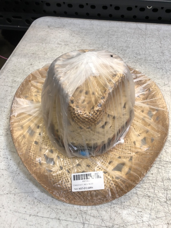 Photo 2 of D Diana Dickson Kid's Straw Cowboy Hat w/Hat Band,Brown Butterfly Cowgirl Hat for Girls Brown_kst-012 3-5T