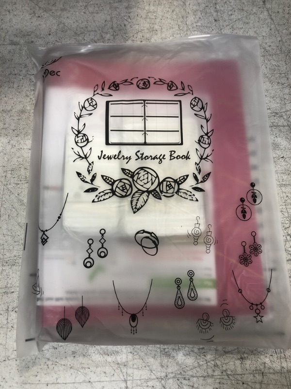 Photo 2 of 17Dec Extra Large Transparent Jewelry Storage Book Box with 300 Slots,Clear Travel Earring Jewelry Organizer Binder with Pocket,50 Plastic PVC Bag for Ring,Necklace,Bracelets,Stud Pink,300 grids+50 pvc bags