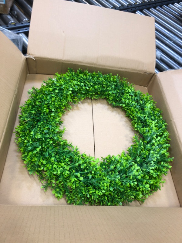 Photo 3 of 20in. Artificial Boxwood Wreath