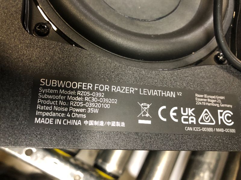 Photo 4 of Razer Leviathan V2: Multi-Driver PC Gaming Soundbar with Subwoofer & Base Station V2 Chroma: Chroma RGB Lighting - Non-Slip Rubber Base - Designed for Gaming Headsets - Classic Black Leviathan V2 Soundbar+ Base Station V2 Chroma