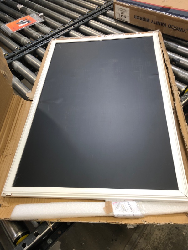 Photo 2 of U Brands Magnetic Chalkboard, 20 x 30 Inches, White Wood Frame (2073U00-01)
damaged on the side****