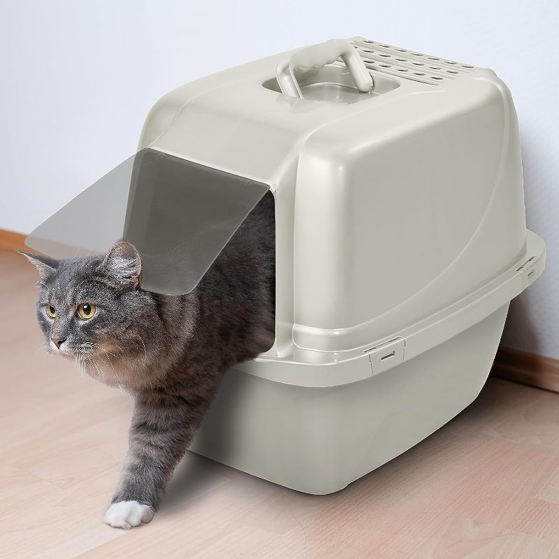 Photo 1 of  Pets Odor Control Large Enclosed Cat Litter Box, Hooded, Pearl