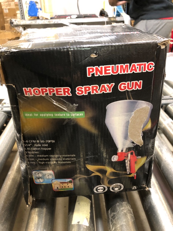 Photo 3 of Texture Drywall Sprayer,Air Hopper Spray Guns Paint with 1.5 Gallon Hopper Includes 3 Nozzles(4.0mm/6.0mm/8.0mm) Air Texture Gun for Walls,Ceiling,Stucco Mud,Knockdow,Spray Gun