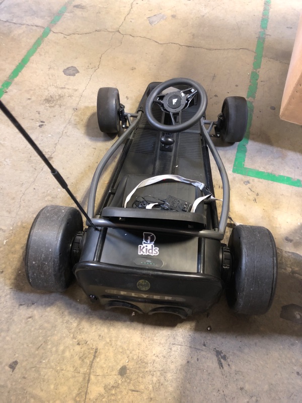 Photo 2 of 24V Go Kart for Kids 8-12 Years, 300W*2 Extra Powerful Motors, 9Ah Large Battery 8MPH High Speed Drifting with Music, Horn,Max Load 175lbs Outdoor Ride On Toy for Teens, black