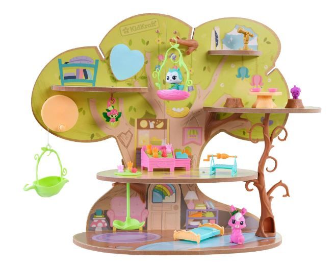 Photo 1 of KidKraft Lil Green World Wooden Market Treehouse Play Set with 26 Accessories
2 PACK