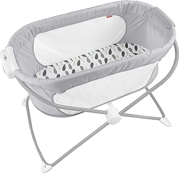 Photo 1 of Fisher-Price Baby Crib Soothing View Bassinet Portable Cradle with Mesh Sides and Slim Fold for Travel, Climbing Leaves (Amazon Exclusive)
