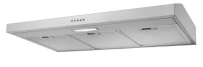 Photo 1 of 36 in. 58 CFM Convertible Under Cabinet Range Hood in Brushed Stainless Steel with 2 Carbon Filters and Push Button
