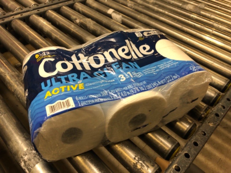 Photo 2 of Cottonelle Ultra Clean Toilet Paper with Active CleaningRipples Texture, Strong Bath Tissue, 6 Family Mega Rolls = 33 Regular Rolls, 388 Sheets per Roll
