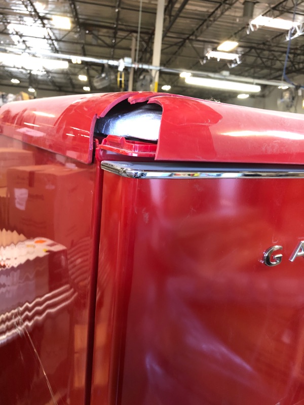 Photo 4 of 12.0 cu. ft. Top Freezer Retro Refrigerator with Dual Door True Freezer, Frost Free in Red
