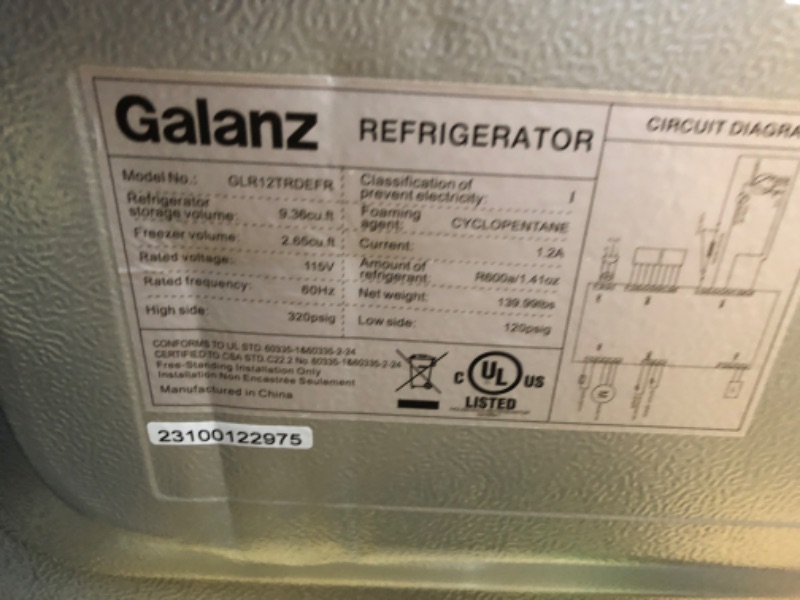 Photo 6 of 12.0 cu. ft. Top Freezer Retro Refrigerator with Dual Door True Freezer, Frost Free in Red

