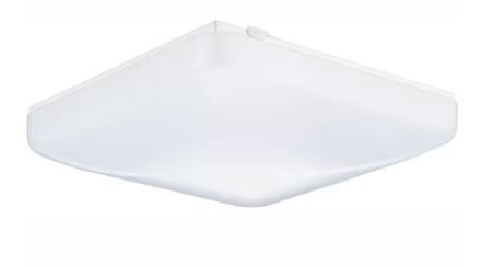 Photo 1 of 15 in. White LED Low-Profile Residential Square Flush Mount
