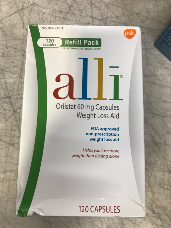 Photo 2 of alli Weight Loss Diet Pills, Orlistat 60 mg Capsules, Non Prescription Weight Loss Aid, 120 Count Refill Pack