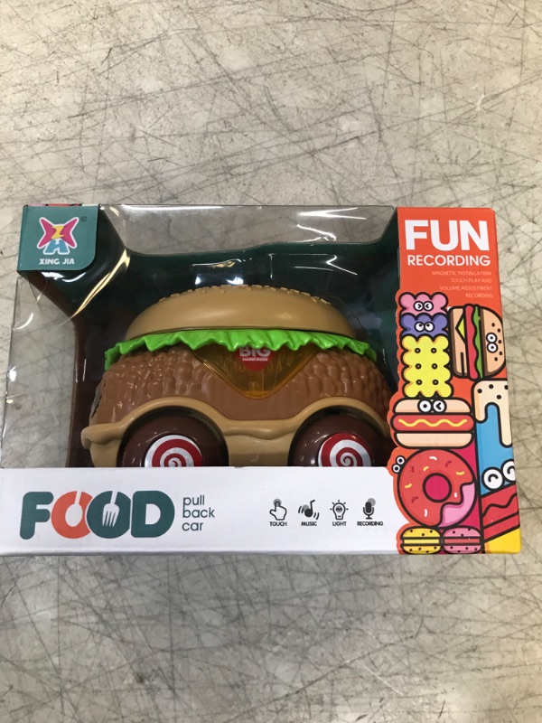 Photo 2 of Aodoll Baby Car Toys, Kids Toys for 3 4 5 6 7 Years Old, Pull Back Vehicles Toys, Boys & Girls Birthday Gift, LED Lights & Music, Cute Hamburger Shape