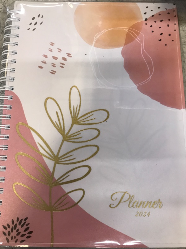 Photo 2 of SUNEE 2024 Appointment Book, Quarter-Hourly, Weekly & Monthly - from January 2024 - December 2024, 6.4"x8.3" Weekly Planner, Flexible Cover, Note Page, Pocket, Spiral Binding, Pink Breeze 6.4"x8.3" Pink Breeze