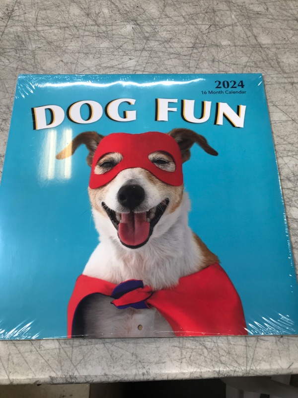 Photo 2 of Dog Fun 2024 Hangable Wall Calendar Monthly - 12" x 24" Open - Cute Costume Dressed Up Playing Puppies Photo Gift - Sturdy Thick Puppy Dogs Photography - Gifting Idea for Secret Santa, Teacher, Adults, Friends, Kids & Coworkers - Large Full Page 16 Months