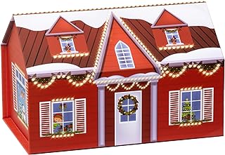 Photo 1 of Christmas Gift Boxes 7.9x7.7x5.1 inches House Shape Christmas Gift Box with Magnetic Closure Lid Empty Gift Wrap Boxes for Xmas's day Eve New Year Presents Wrapping (Snow)
