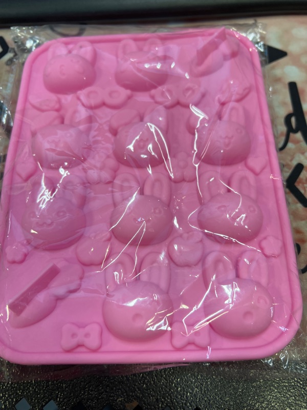 Photo 2 of 2 Pack Easter Bunny Silicone Mold Rabbit Carrot Cake Decoration Dessert DIY for Chocolate Candy Jelly Pudding Baking Molds,Resin Mold Non Stick Bunny Mold-1