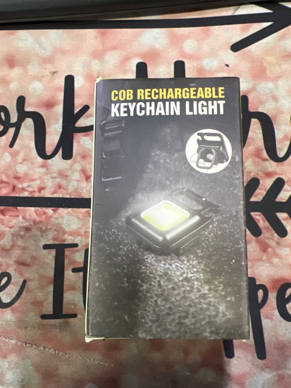 Photo 2 of  Keychain Flashlight COB Small Flashlights Bright Mini Rechargeable 500 Lumens Pocket Flashlight with Folding Bracket Bottle Opener and Magnet Base 4 Light Modes Magnetic Work Light for Walking