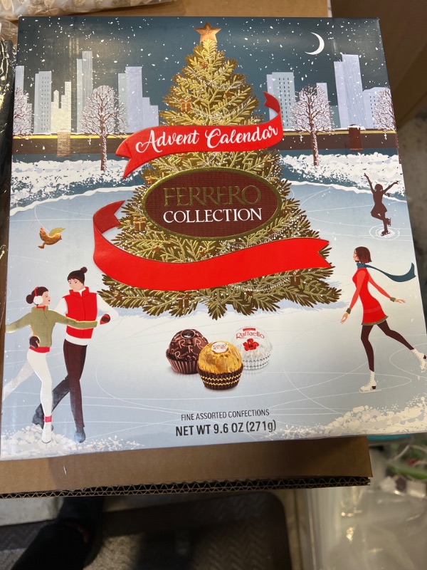 Photo 1 of Advent Calendar, 25 Piece Premium Gourmet Assorted Chocolate, Hazelnut Milk Chocolate, Dark Chocolate and Coconut, 9.6 Oz