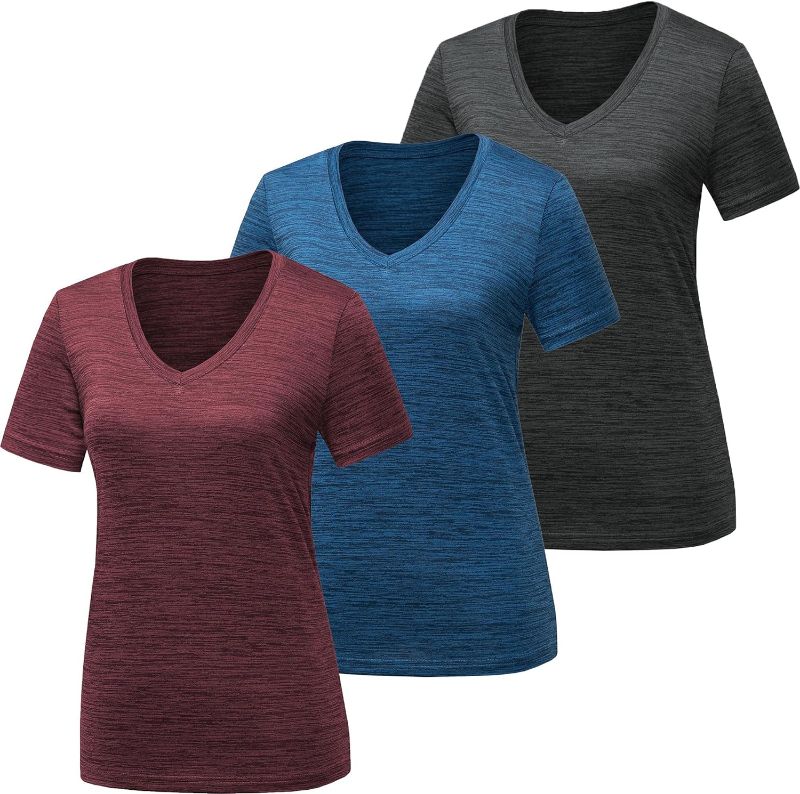 Photo 1 of BALENNZ Workout Shirts for Women, Moisture Wicking Quick Dry Active Athletic Women's Gym Performance T Shirts
