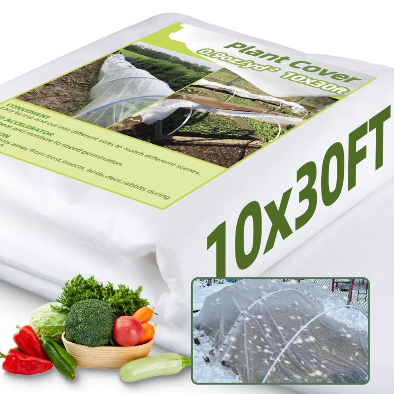 Photo 1 of 0.9oz Frost Cloth Plant Covers Freeze Protection, 10x30FT Frost Blanket for Outdoor Plants for Winter Cold Weather, Floating Row Cover for Garden Bed Vegetables 10*30FT