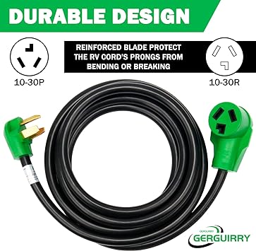 Photo 1 of 3 Prong Dryer Extension Cord, Gerguirry 10 FT Extension Cord, 30 Amp NEMA 10-30P to 10-30R Extension Dryer Cord, Use for Dryer Power Extension, 125V/250V 10-AWG Gauge, UL Listed
