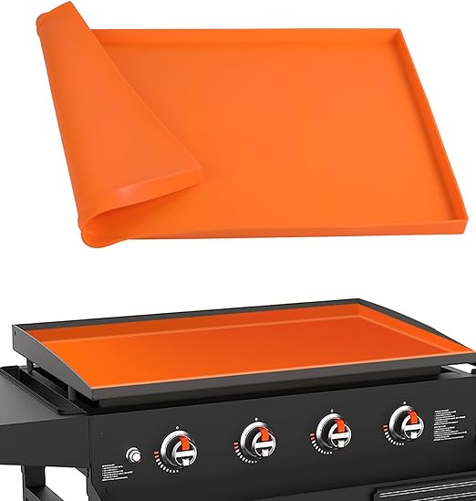 Photo 1 of 28" Griddle Mat Silicone for Blackstone, Griddle Silicone Protective Mat Cover,Heavy Duty Food Grade Silicone Grill Cover,Protect Your Grill from Rodents,Insects,Debris and Rust(Orange 28inch)