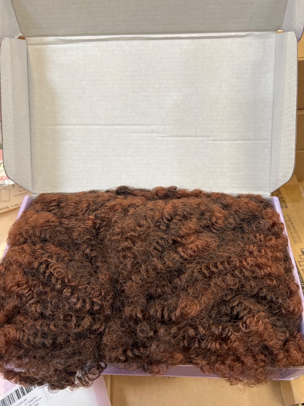 Photo 1 of Hanne Fashion Curly Afro Wig with Bangs Short Kinky Curly Wig for Women Synthetic Ombre Brown Curly Wigs Shoulder Length Glueless Afro Wig (1B/30#)